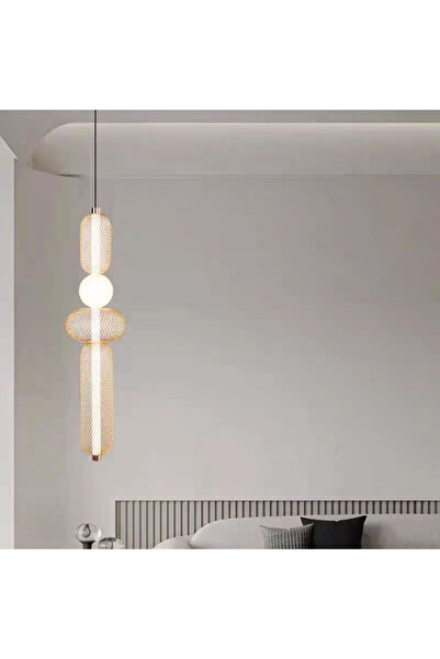 ALC-Shop Lustra LED Suspendata LM551/4GD, 24W, Lumina 3000/4000/6000K, Auriu, Inaltime Reglabila