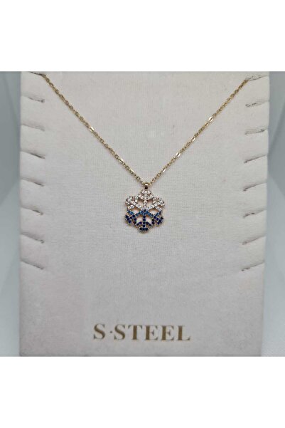 Elya 316L Kar Taneli Detaylı Paslanmaz Çelik Kolye