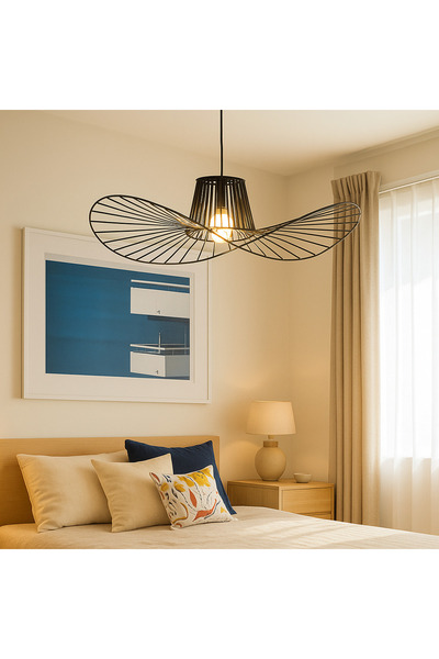 ALC-Shop Lustra Suspendata ELIAS 57cm, 1x E27, Metal, Negru