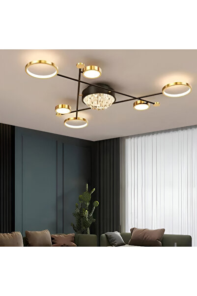 ALC-Shop Lustra LED cu telecomanda si cristal GUIDA 38W, 6 Elemente, lumina R...