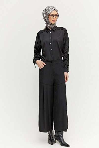 Setrms Geniş Paça Robalı Krep Pantolon