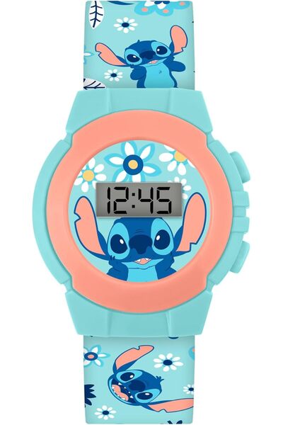 Disney Stitch Kids Blue Digital Quartz Watch LAS4082ARG