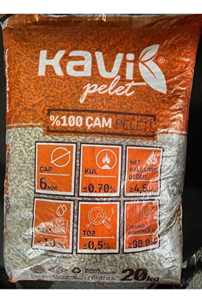 Kavi Pelet PELET YAKITI 100 KG %100 ÇAM 6MM 20 Torbalarda KG A Kalite