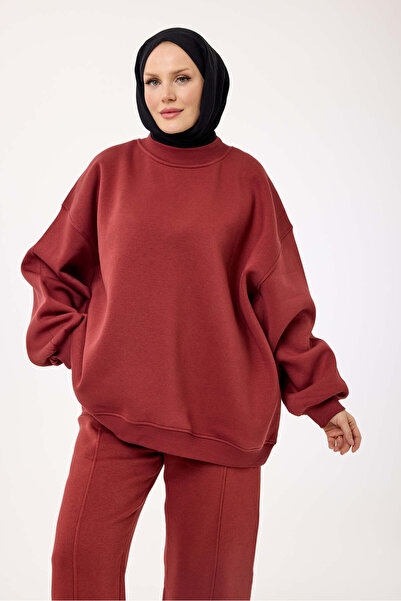 My City 5334 - 3 İplik Ş Fleece-Lined Casual Basic Women's Sweatshirt