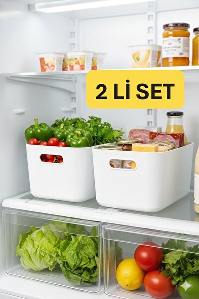 VİALEX 2 Adet 3.5 Lt Dolap İçi Buzdolabı Düzenleyici Banyo Mutfak Organizeri ...