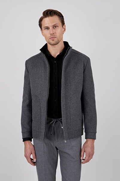 PR PACO ROMANO ART OF FASHİON Erkek Antrasit Kaşe Mont