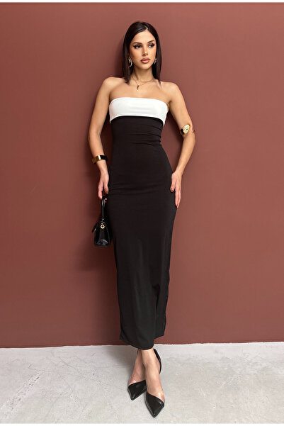 XELA Women's Block Colored Strapless Sandy Midi Dress