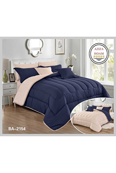FABRIC Plain double duvet. 10 pieces. Two sides in navy and light beige, prov...