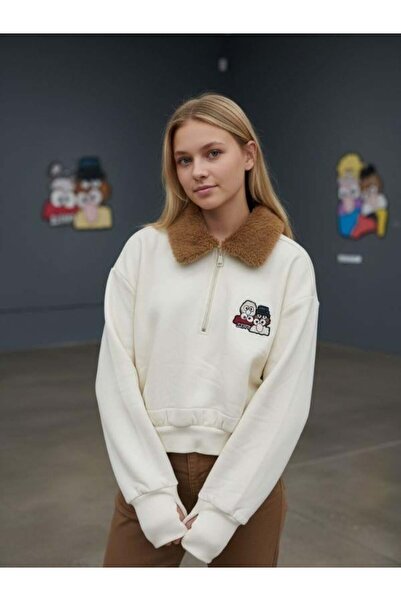 Zekids Φούτερ για κορίτσια με λεπτομέρεια σχεδίασης με φερμουάρ και λεπτομέρε...