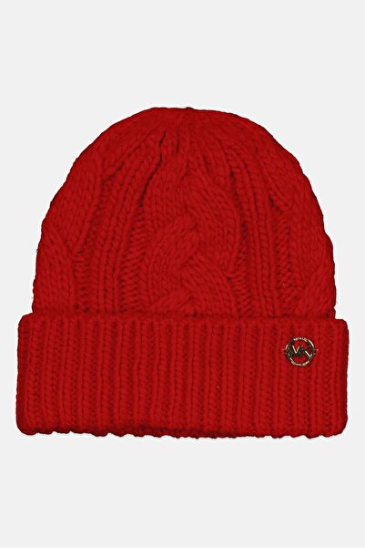 Michael Kors Women Ribbed Cuff Beanie, Red