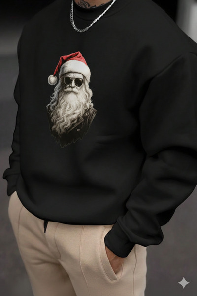 one button Hanorac unisex cu design special de Anul Nou, imprimat, cu gâtul r...