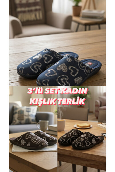 GEZER Set of 3 Winter Women's Winter & Guest & Household Slippers. Women's Home Slippers (Set of 3) Slippers.