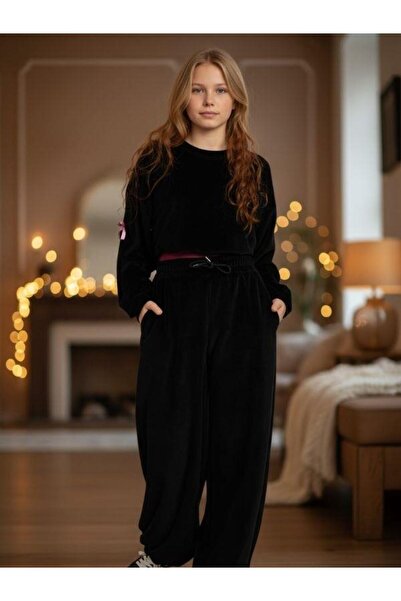 Zekids Κοριτσίστικο κοστούμι φόρμας με βελούδινη λεπτομέρεια στη μέση