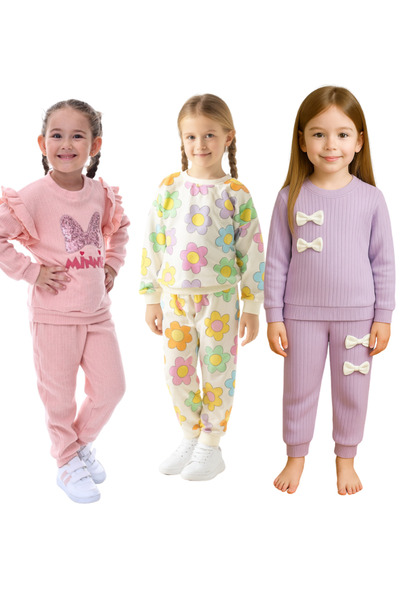 minitrends Set sezonier din bumbac, 3 piese, pentru partea inferioară și supe...