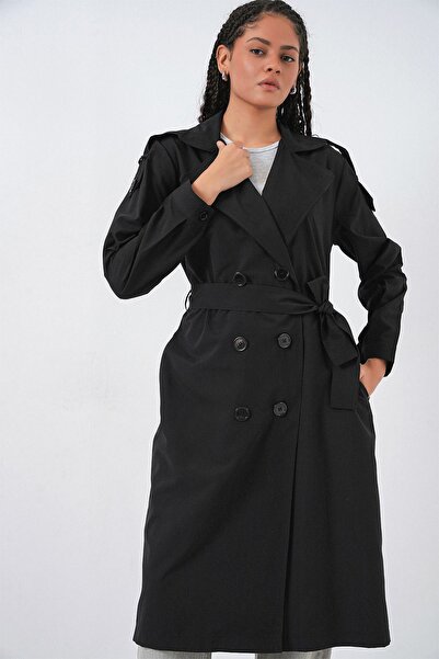 Hiccup BDART Uzun Kruvaze Yaka Trençkot