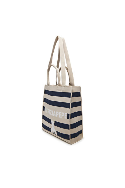 Patrizia Pepe handbag women Beige / Navy Stripes