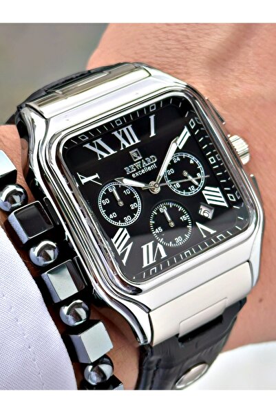 Reward Siyah Renk Kare Fonksiyonlu Orjinal Kilit Deri Kordon Erkek Kol Saati ...