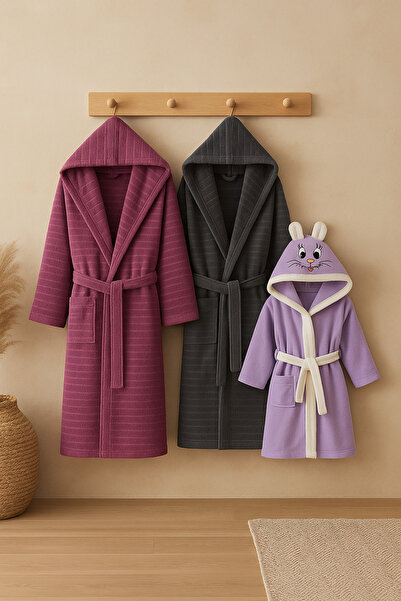 sternen glanz Velvet Harmony Family Cotton Mother - Father - Child Bathrobe Family Set Mix