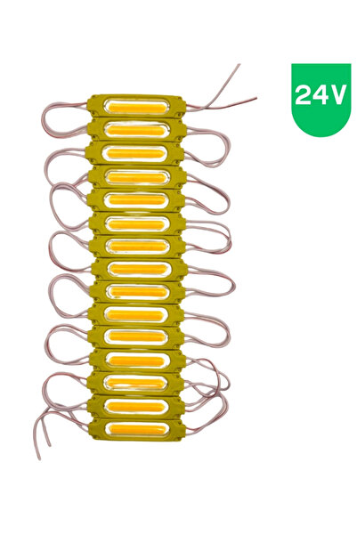 POWERR LED AYDINLATMA 10 Adet 24 volt 2 Watt Sarı - Amber Cob Led Modül IP65