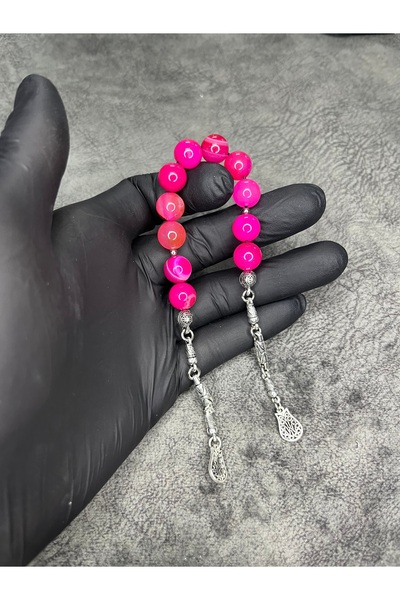 Mos Tespih سبحة زازة سالاماليك من حجر العقيق الوردي الطبيعي