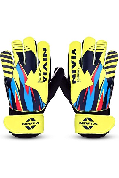 NIVEA Carbonite Web Goalkeeper Gloves for Men and Women, Latex, PVC Back Grip, Multicolor (Medium)