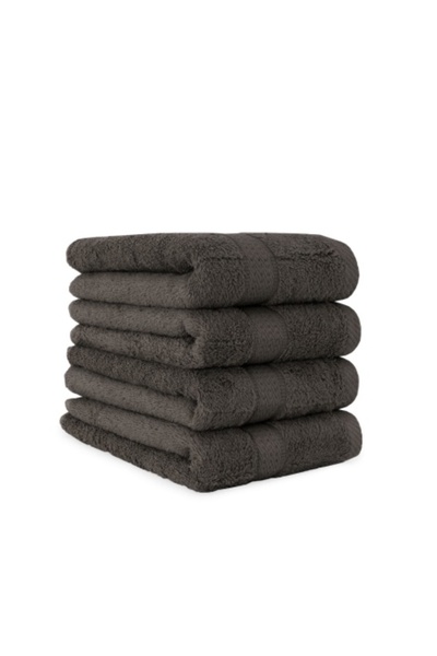 Hotel Supplier Set of 4 Face Towels 50 x 100 cm 100% Cotton 500 g/m², Premium, Gray