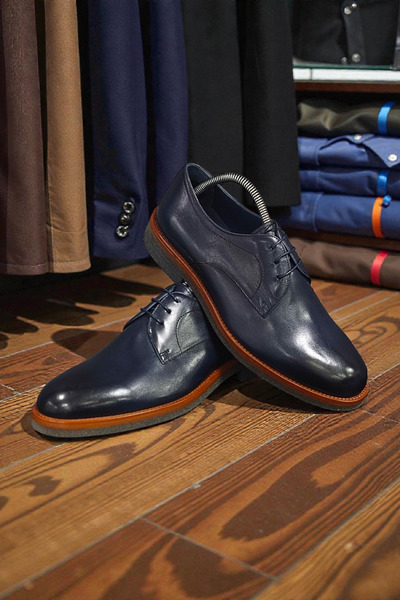 VİVA SHOES حذاء رجالي كلاسيكي مصنوع من الجلد الطبيعي بنسبة 100% ونعل من مادة EVA