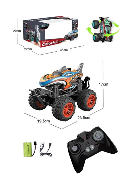 Tıfıl Toys Şarjlı Kumandalı 360 Derece Dönebilen Duman Atan Off-Road Aracı Oy...