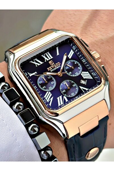 Reward Lacivert Renk Kare Fonksiyonlu Orjinal Kilit Deri Kordon Erkek Kol Saa...