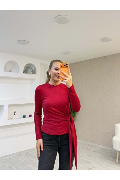 İrka Moda Buzzy Bisiklet Yaka Belden Bağlamalı Bluz