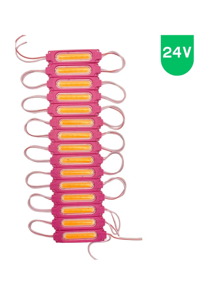 POWERR LED AYDINLATMA 10 Adet 24 volt 2 Watt Pembe Cob Led Modül IP65
