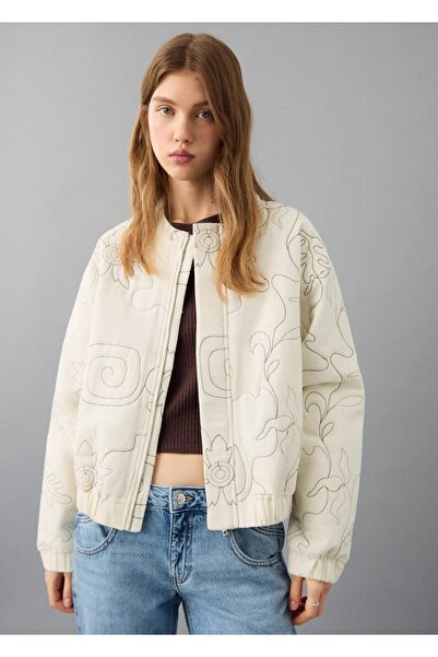 Mango Teen İşlemeli kapitone mont