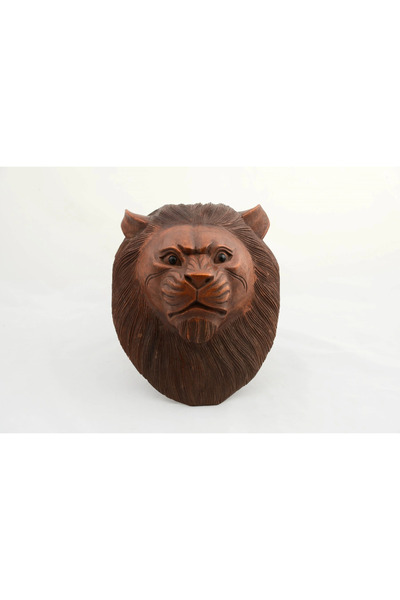 Marsilyan إيغ ™   تمثال أسد مزخرف مصنوع يدويًا من خشب الماهوجني