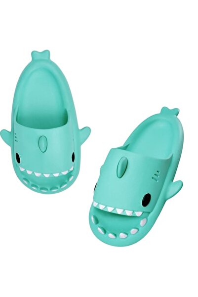 ADLUMUS Slippers for girls and boys, shark design / baby shark, TURQUOISE, 30...