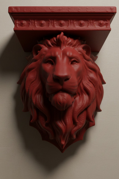 Oxyteez Dekoratif Duvar Rafı Aslan Başlı Konsol Heykel Görünümlü Lüks Salon E...