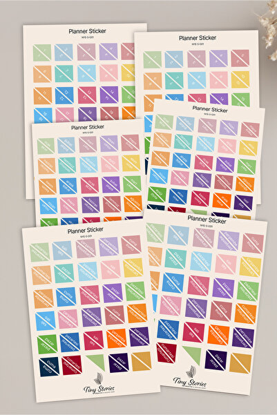 tinystoriestr Bullet Journal Sticker Seti - 6 Sayfa / Ajanda, Scrapbook, Journal