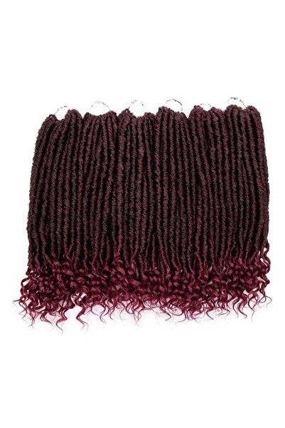 Generic شعر مستعار صناعي على شكل ضفائر دريدلوك، أحمر، 41 سم