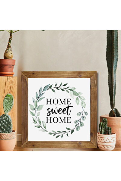 Tuba Decor Tablou pătrat cu rama din lemn home sweet home