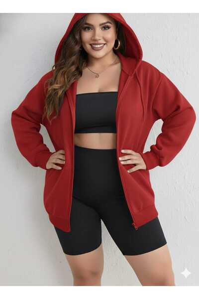 Karatopak Unisex Kangaroo Pocket Oversize Hooded Zippered Sweatshirt / Cardigan