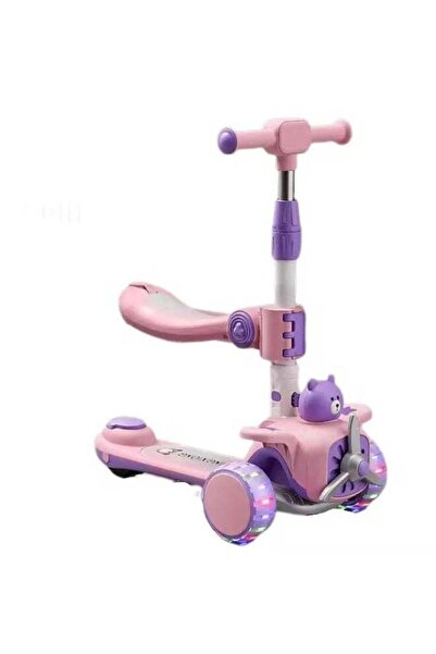 dehkah Deluxe 2-in-1 Toddler Scooter & Balance Bike, 3-Wheel, Adjustable Handle, Music & Lights