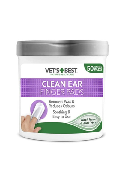 Vets Best مناديل تنظيف الأذن للقطط والكلاب، 50 منديل