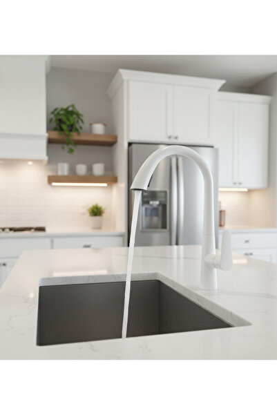 EMFA AKSESUAR خلاط مطبخ حلزوني أبيض - خلاط مطبخ حلزوني أبيض مخفي