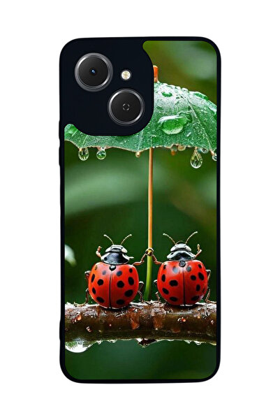 TECNO Spark 40C Compatible Printed , Matte Black, Soft Silicone, Protective, Shock Absorbing Cover, Case