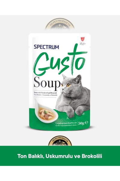 Spectrum Gusto Ton Balıklı Uskumrulu ve Brokolili Kedi Çorbası 50 gr