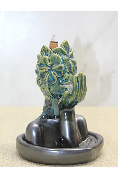 Epilons محرقة البخور الخزفية ذات الوجه الطبيعي والتدفق العكسي ZENVIA-4567