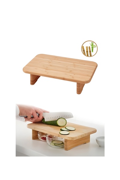 Darga Wood Shop Standing Cutting Board Bamboo Presentation Board 35 X 22 cm