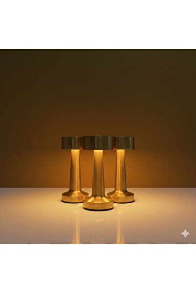 ROHS Rechargeable Wireless LED Table Lamp – Multi-Color – Touch Light – Gold Color – 3 Lamps Display
