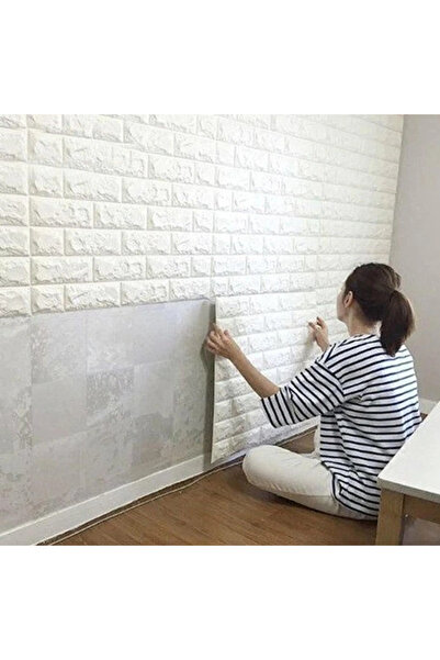 Epilons لوحة حائط ذاتية اللصق بنمط الطوب ثلاثي الأبعاد 58x38 سم ZENVİA-4567
