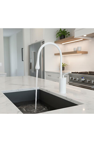 EMFA AKSESUAR صنبور مطبخ أبيض - صنبور حوض أبيض - صنبور مغسلة أبيض