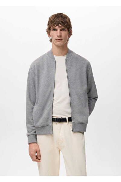 MANGO Man Fermuarlı bomber sweatshirt